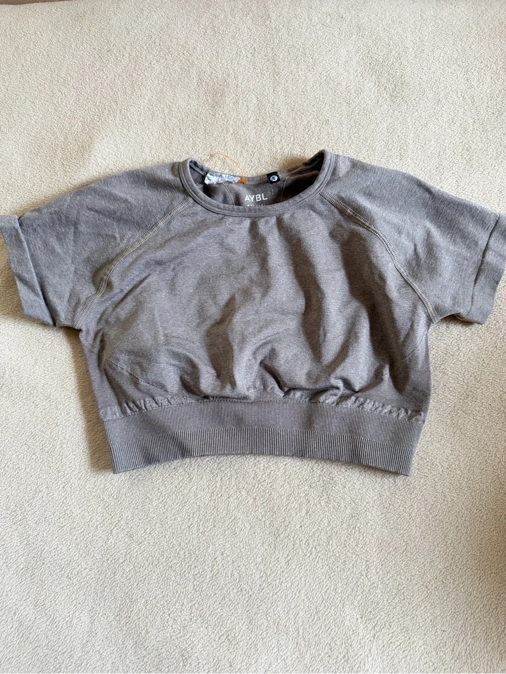 AYBL Kids Charcoal Short Sleeve Cropped Sweatshirt